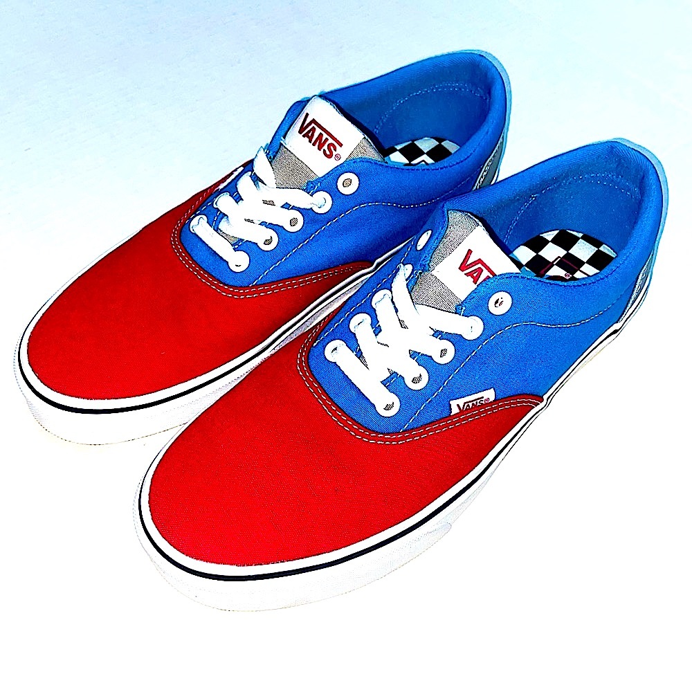 [Vans] Men’s Era 'Mix-Match' Navy/Red/Multi-Color Sneakers